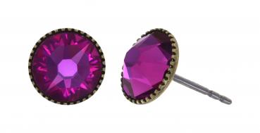 Dark Rose Fuchsia - Black Jack earrings